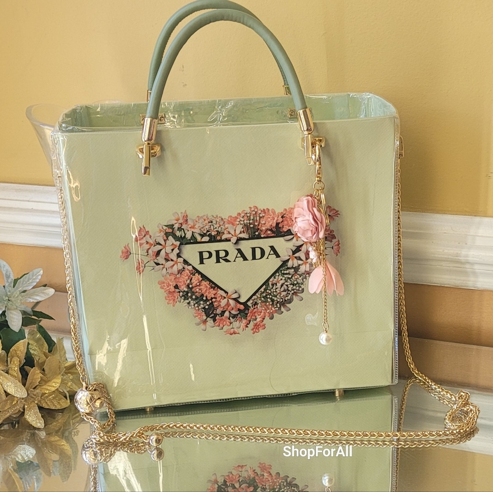 Prada Tote Large Shopping Bag Tote with PVC Cover